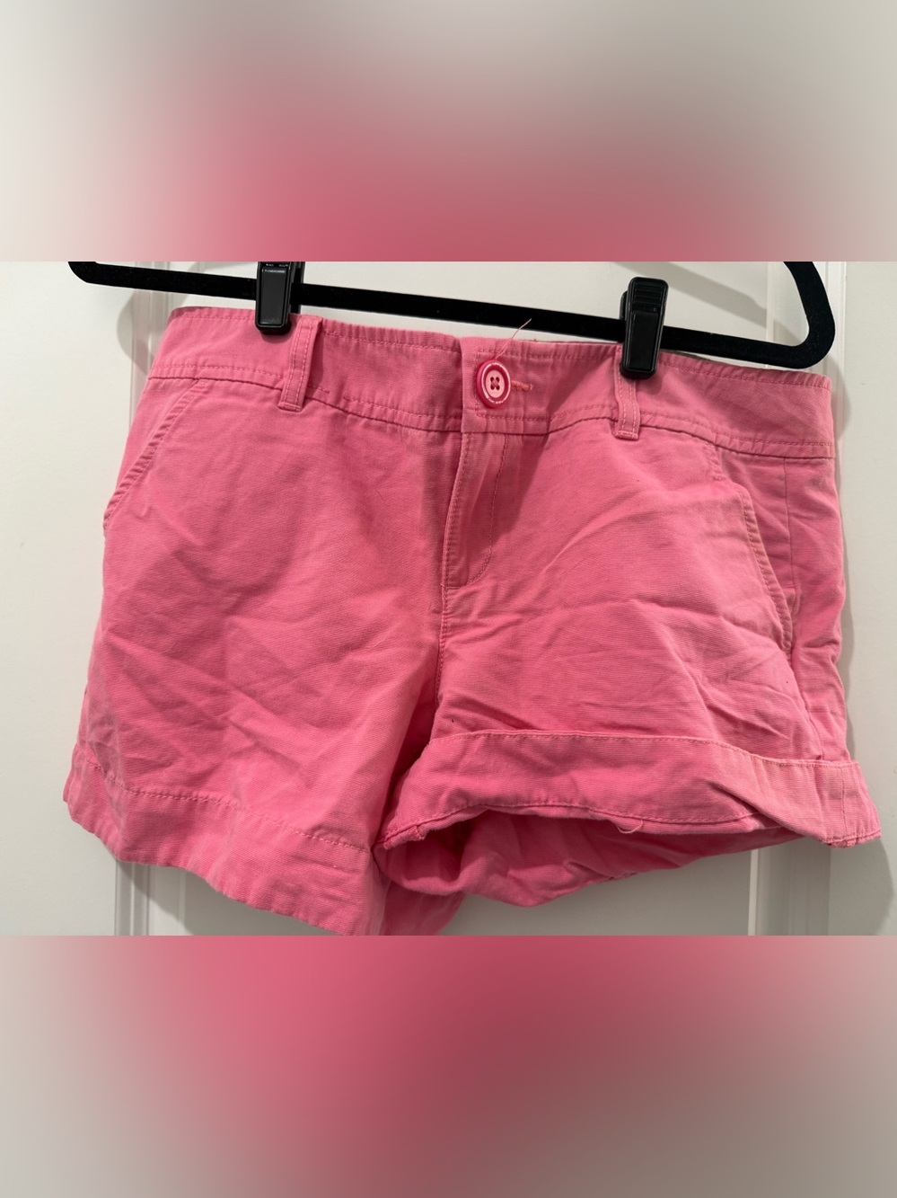 Lilly Pulitzer Coral Pink High-Rise Cotton Shorts